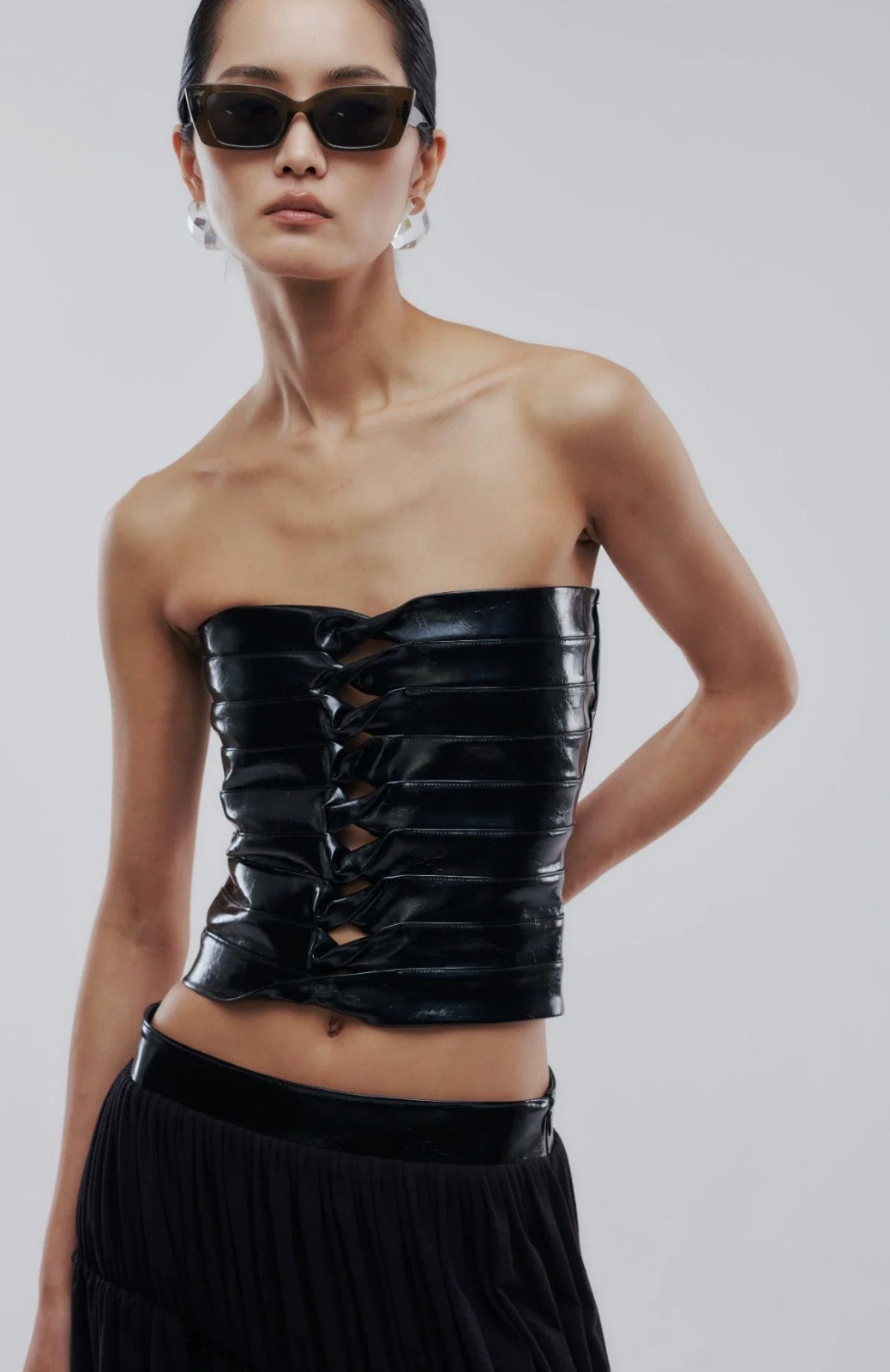Leather Sculpt Corset Top
