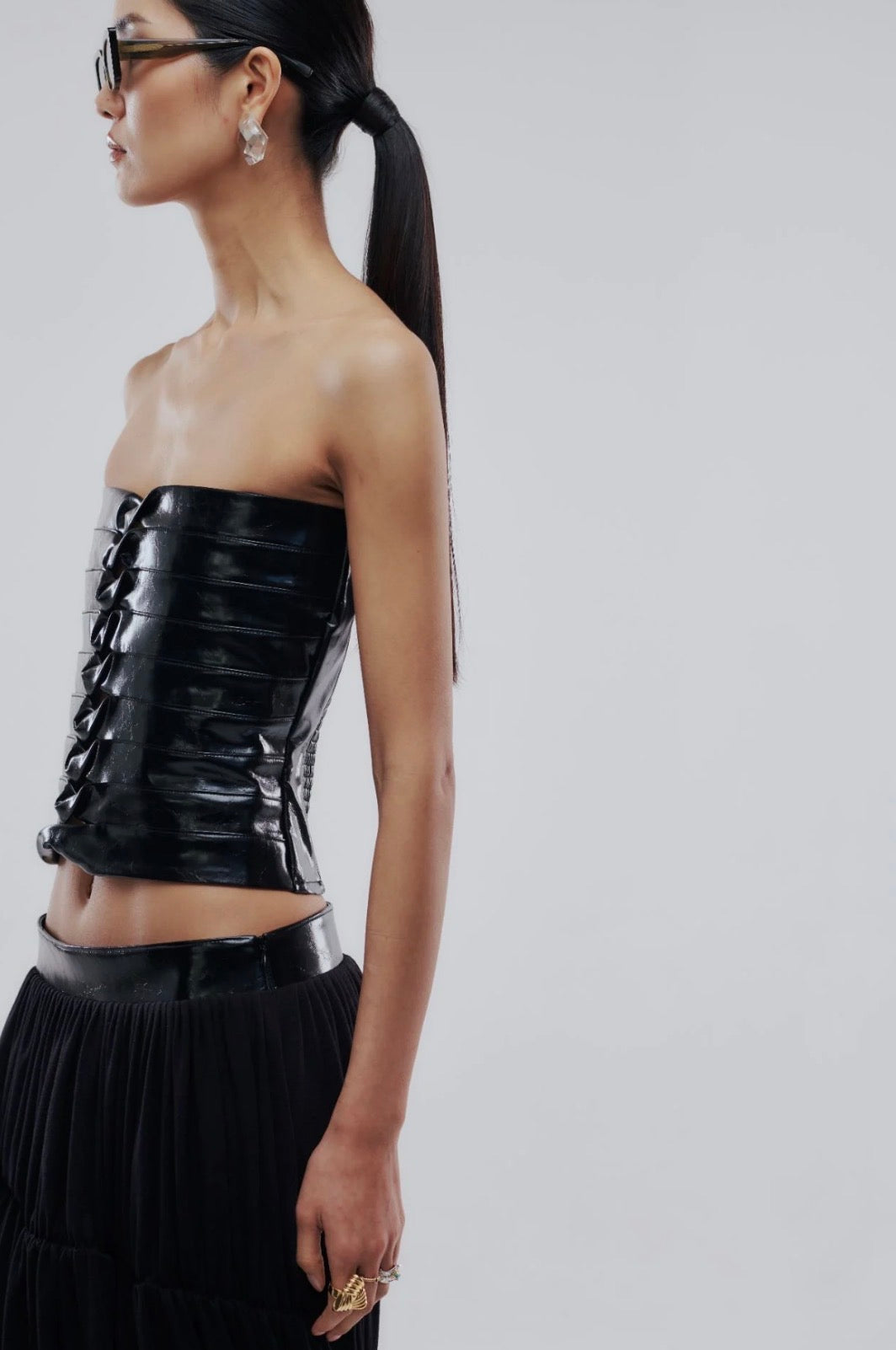 Leather Sculpt Corset Top