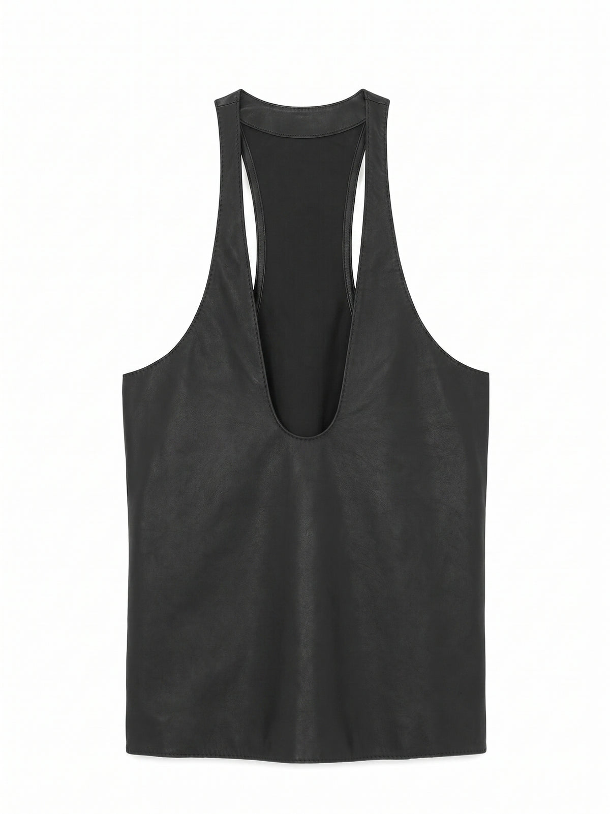 Deep plunge Leather Tank