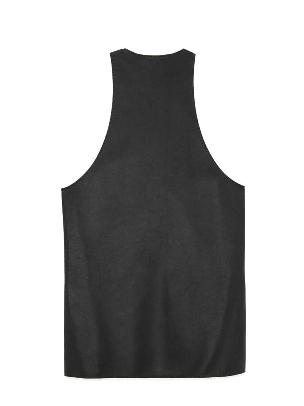 Deep plunge Leather Tank